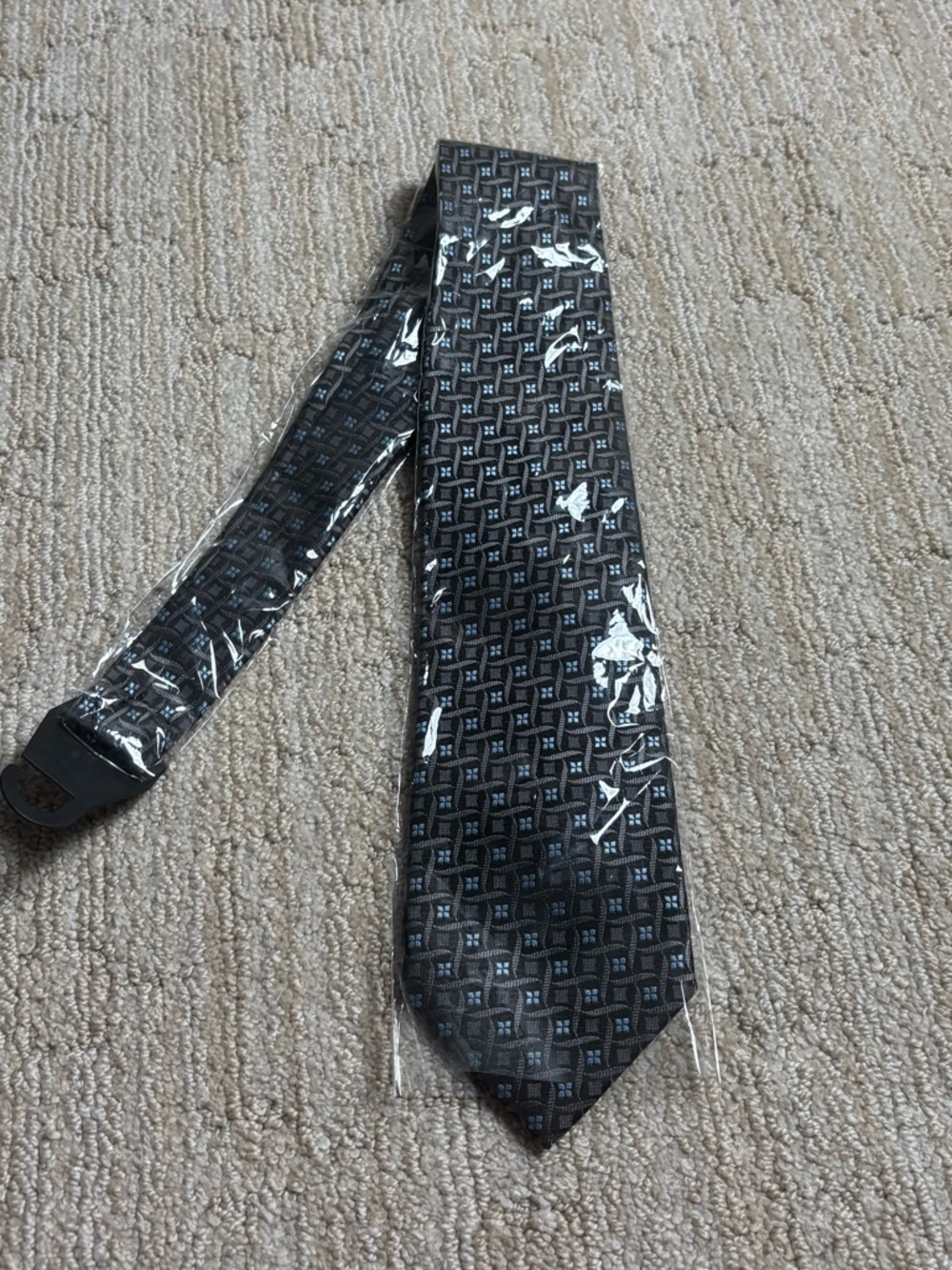 100% Silk Tie - Black and Gray